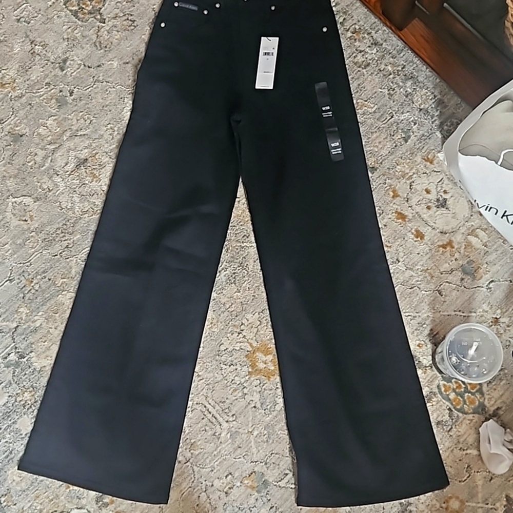NWT Womens calvin klein ultra high wide leg jean